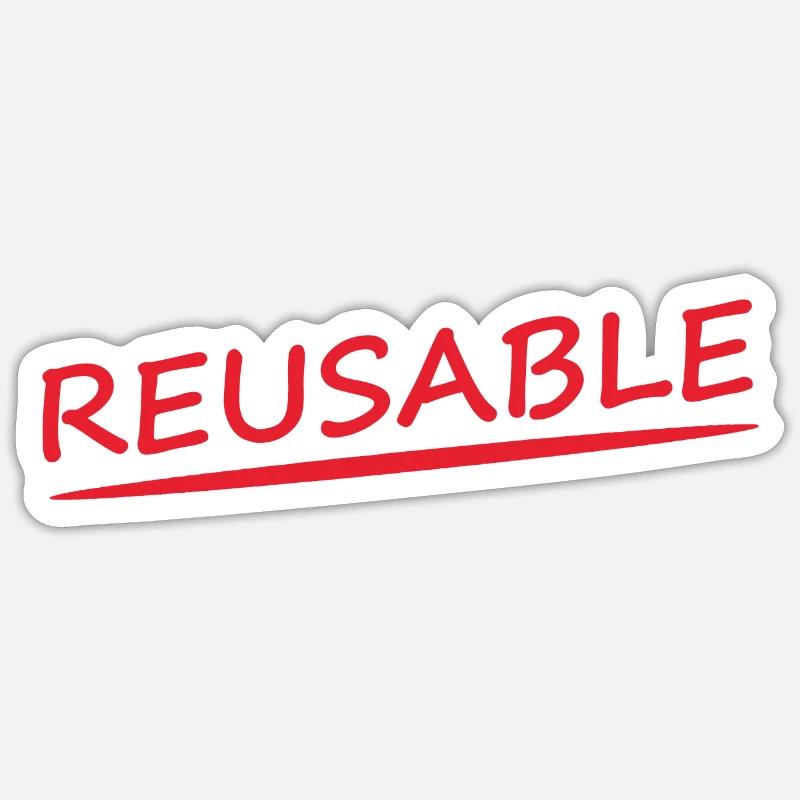 REUSABLE - Sticker Größe S (10 x 10 cm) - Mattweiß