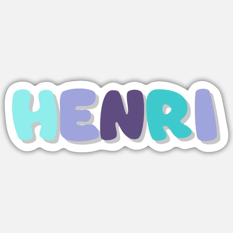 Nom - Henri - Sticker taille S (10 x 10 cm) - blanc mat