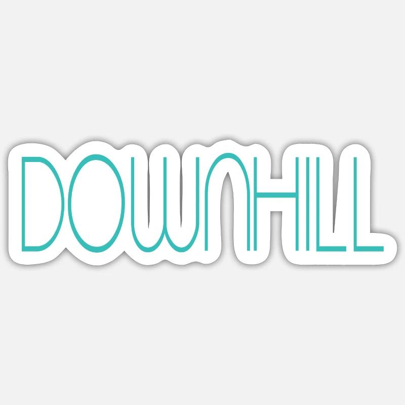 downhill - Sticker Größe S (10 x 10 cm) - Mattweiß