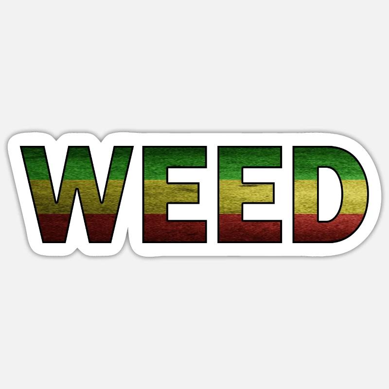 Marijuana Herbe Cannabis Sticker taille S (10 x 10 cm)
