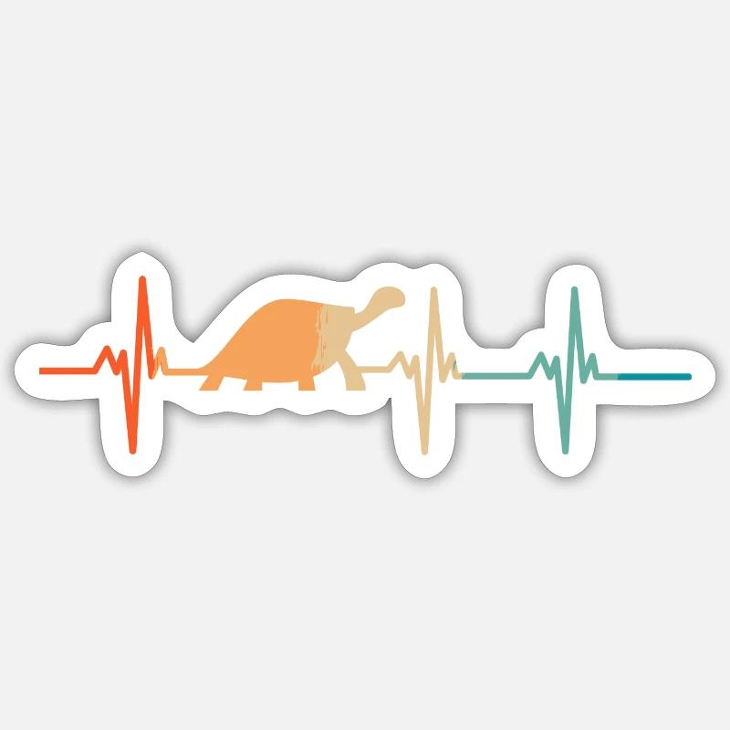 Heartbeat Turtle - Sticker size S (10 x 10 cm) - white matte