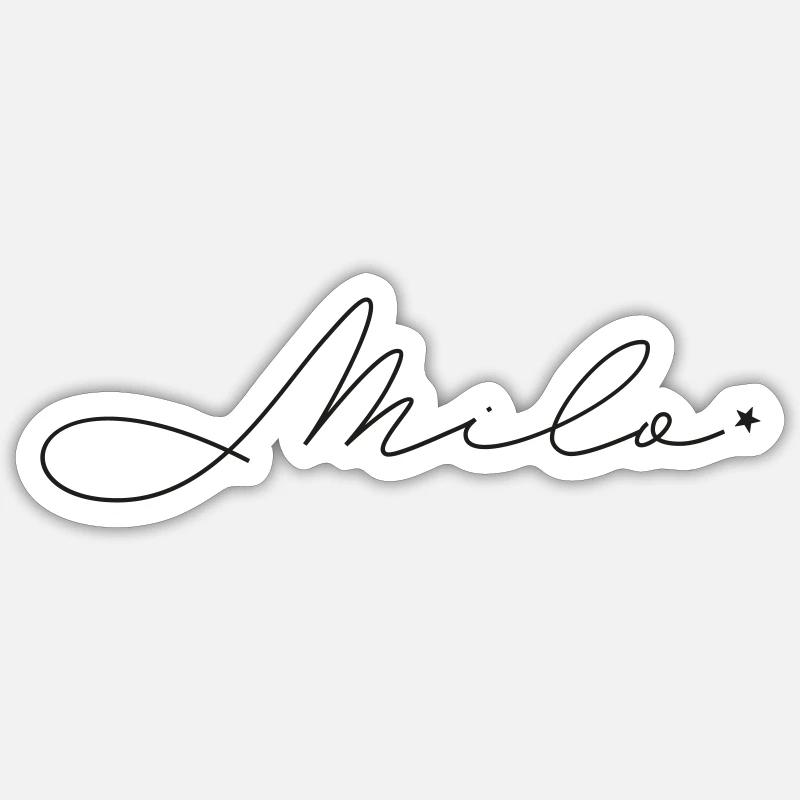 Name Milo Sticker size S (10 x 10 cm)