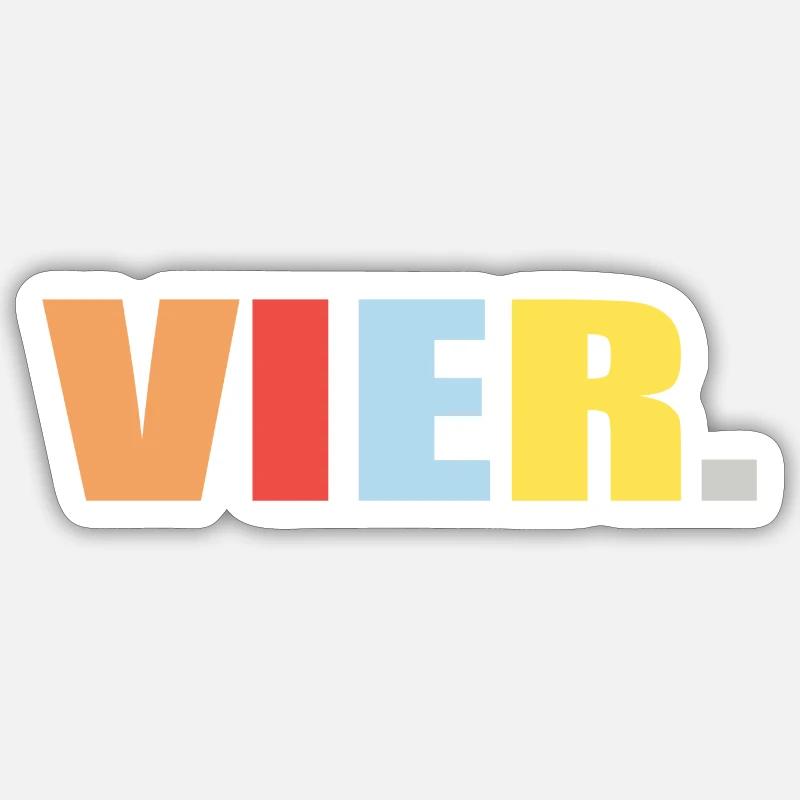 4. Geburtstag Geschenk B-day Sticker Größe S (10 x 10 cm)