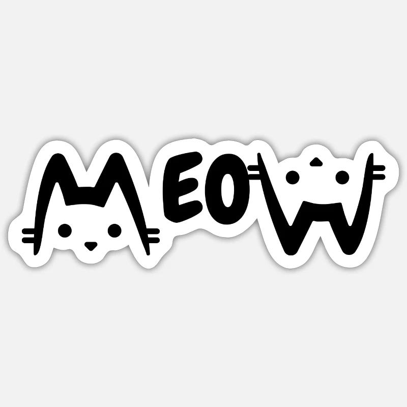 MIAOU - Sticker taille S (10 x 10 cm) - blanc mat