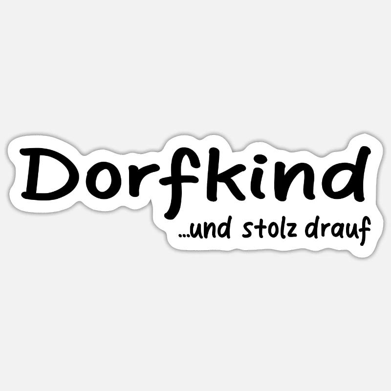 Dorfkind - Sticker Größe S (10 x 10 cm) - Mattweiß