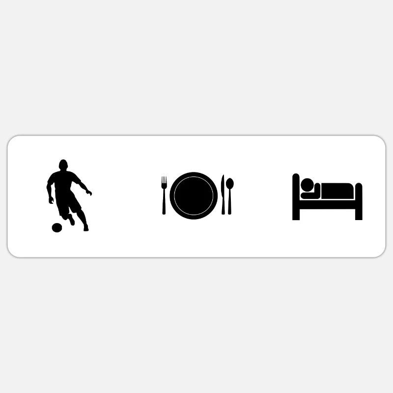 Design Thème Sport et Repas - Sticker taille S (10 x 10 cm) - blanc mat