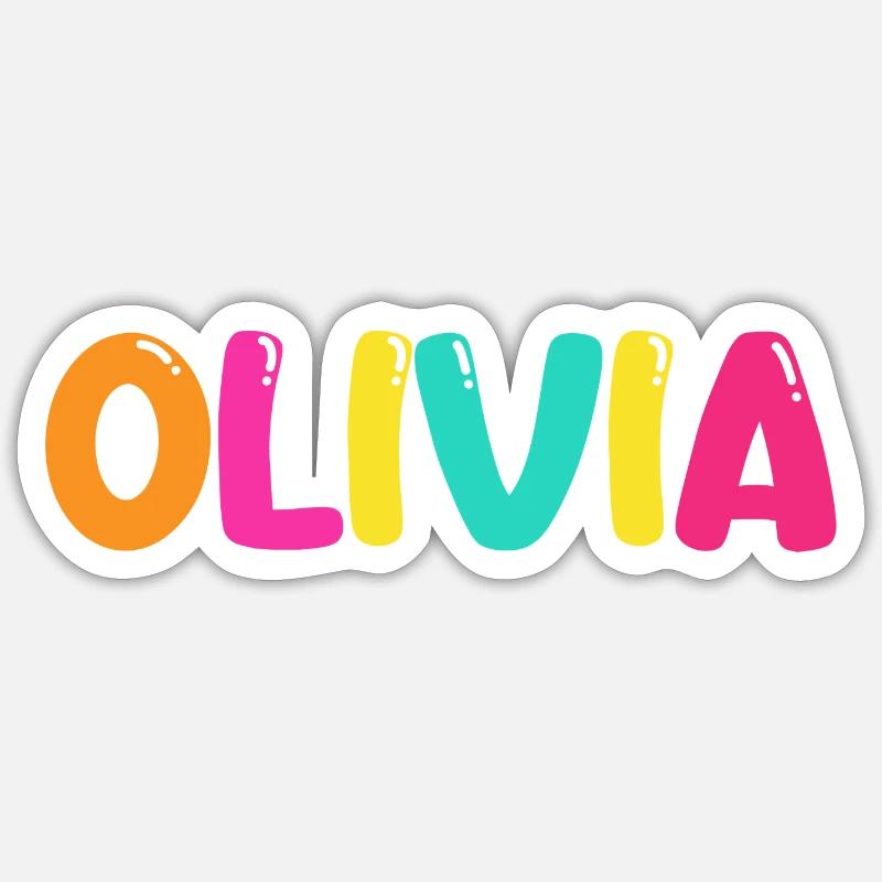Nome: Olivia - Sticker formato S (10 x 10 cm) - bianco opaco
