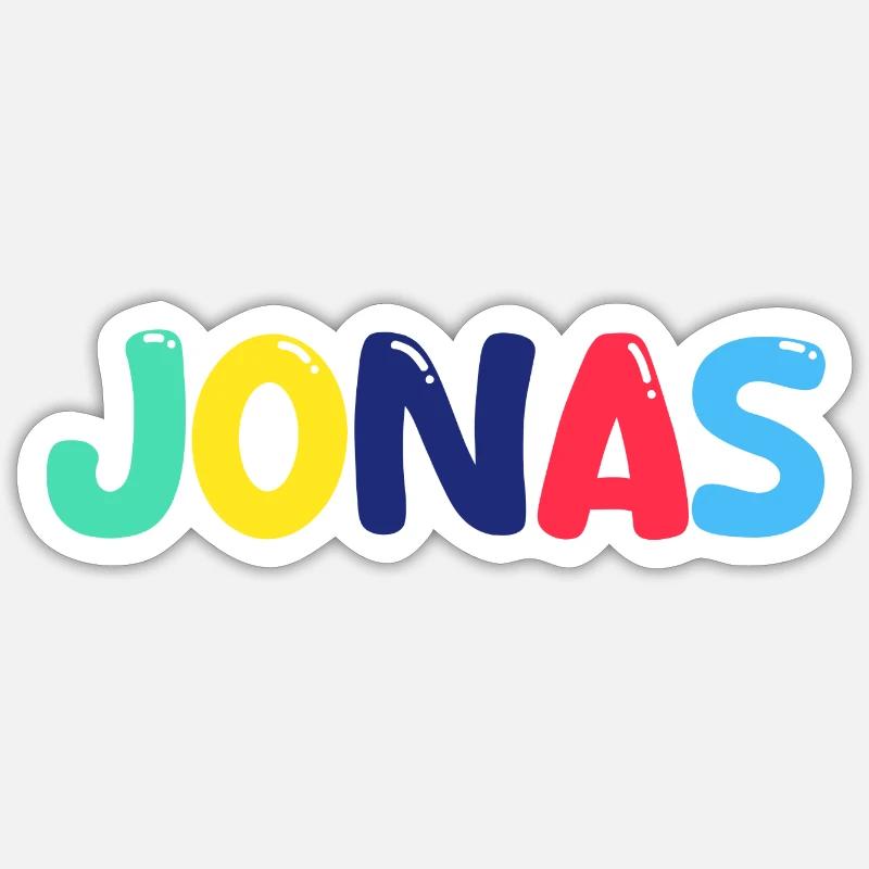 Nom - Jonas - Sticker taille S (10 x 10 cm) - blanc mat