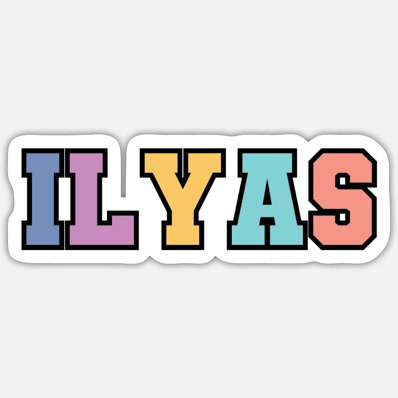 Name - Ilyas - Sticker size S (10 x 10 cm) - white matte