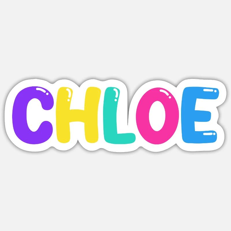 Name - Chloe - Sticker Größe S (10 x 10 cm) - Mattweiß