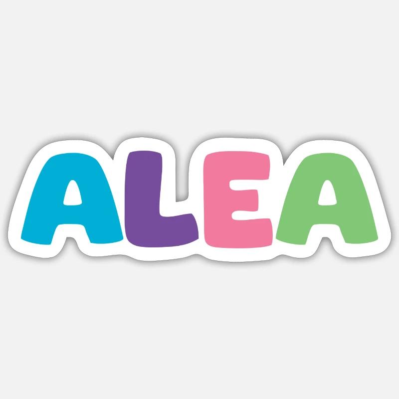 Nom - Alea - Sticker taille S (10 x 10 cm) - blanc mat