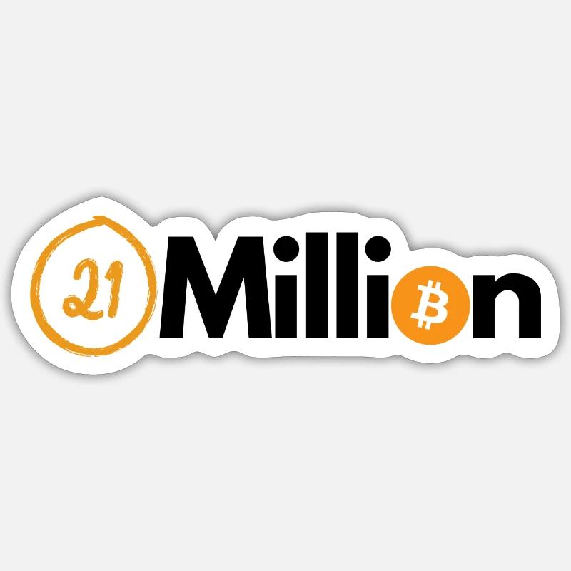 Krypto 21 Million BTC Bitcoin Sticker Größe S (10 x 10 cm)