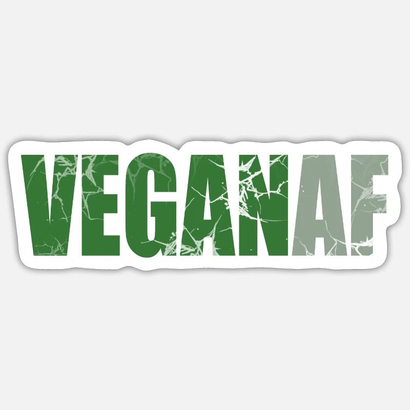 VEGANAF - Sticker taille S (10 x 10 cm) - blanc mat