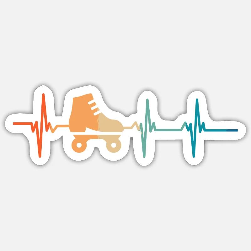 Roller-Herzschlag Sticker Größe S (10 x 10 cm)