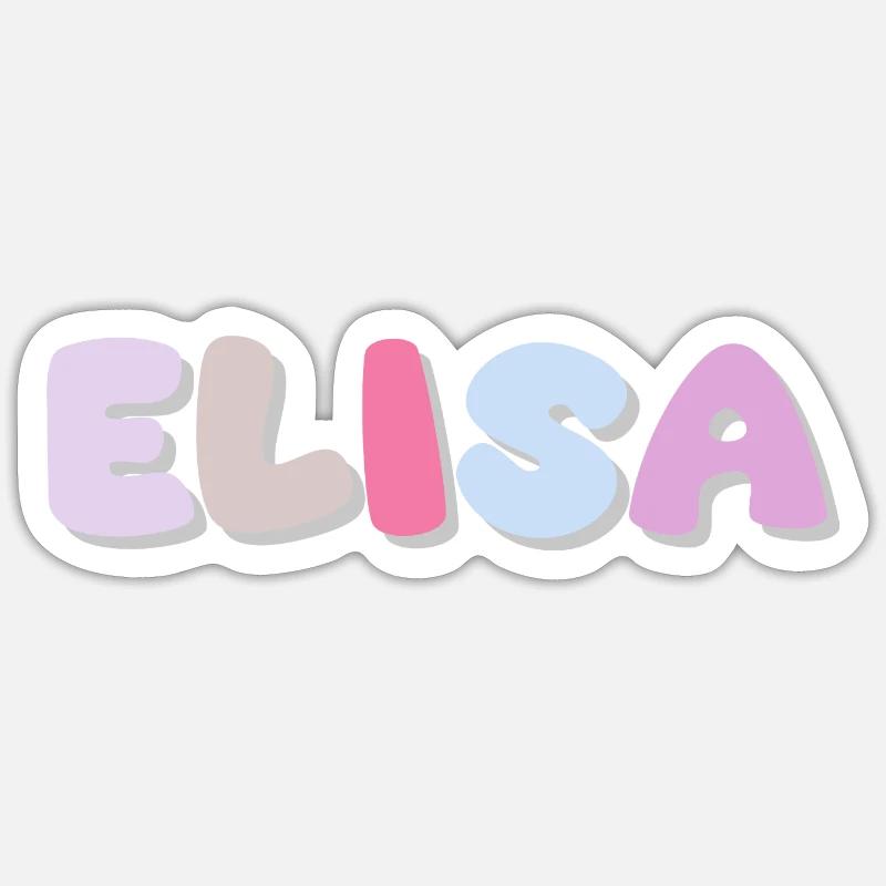 Nom - Elisa - Sticker taille S (10 x 10 cm) - blanc mat
