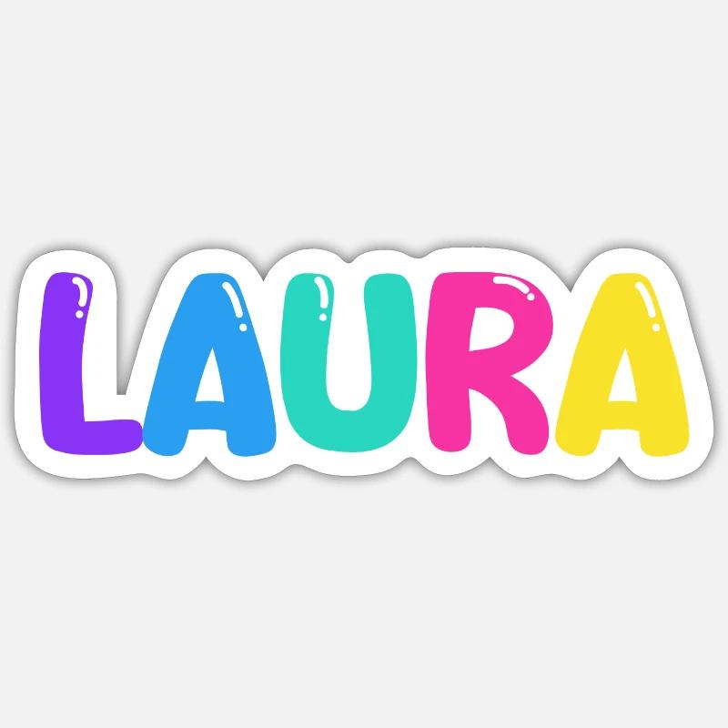 Nome - Laura - Sticker formato S (10 x 10 cm) - bianco opaco