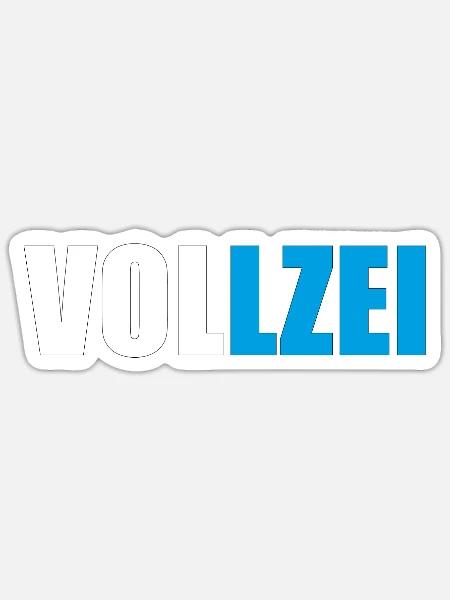 VOLLZEI - Sticker Größe S (10 x 10 cm) - Mattweiß