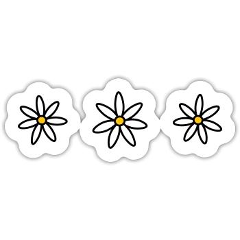 Drei Gänseblümchen - Sticker Größe S (10 x 10 cm) - Mattweiß - Vorne