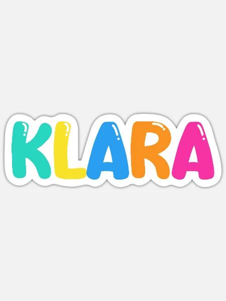 Name - Klara - Sticker Größe S (10 x 10 cm) - Mattweiß