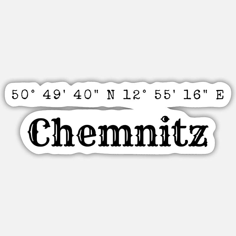 Chemnitz coordinates - Sticker size S (10 x 10 cm) - white matte