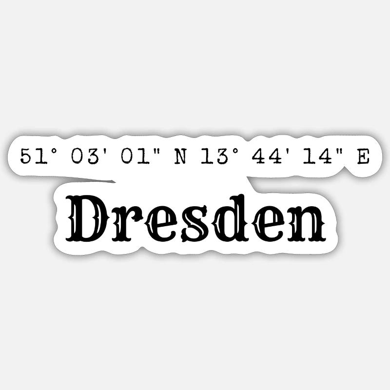 Coordonnées Dresde - Sticker taille S (10 x 10 cm) - blanc mat