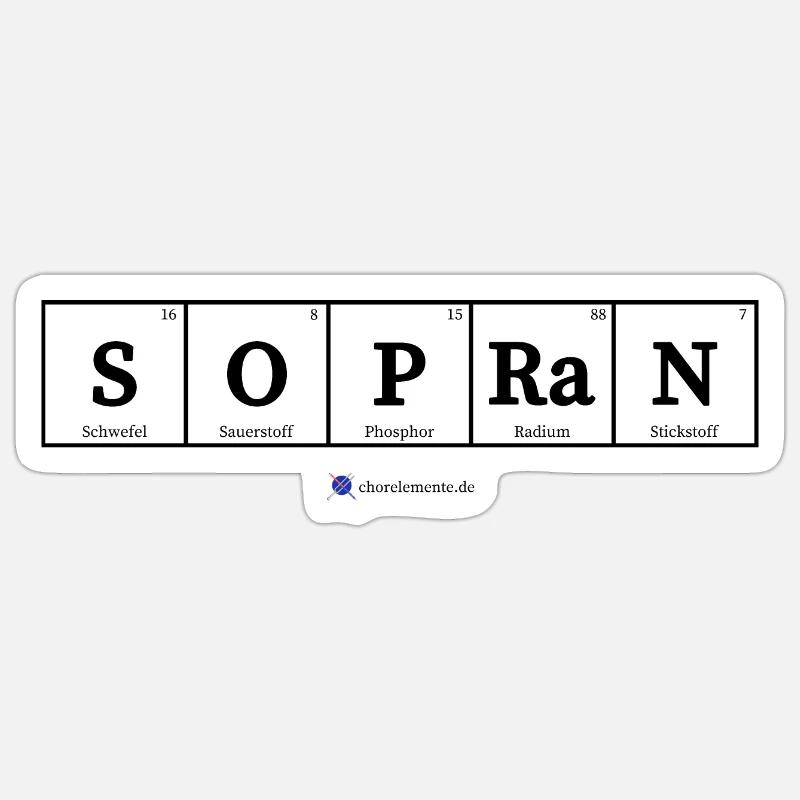 Sopran (helle Stoffe) - Sticker Größe S (10 x 10 cm) - Mattweiß