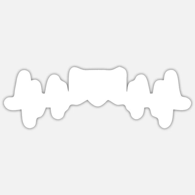 Herzschlag Billard Silhouette - Sticker Größe S (10 x 10 cm) - Mattweiß