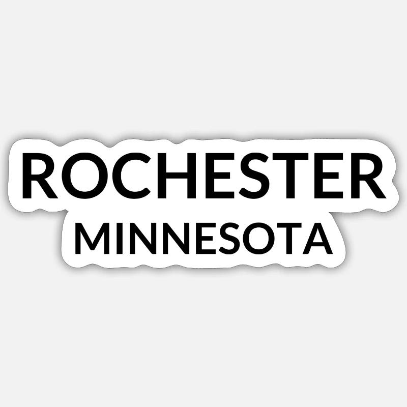 Rochester, Minnesota, États-Unis - Sticker taille S (10 x 10 cm) - blanc mat
