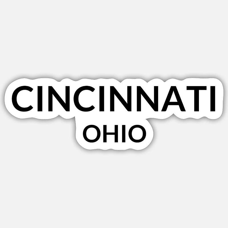 Cincinnati Ohio États-Unis - Sticker taille S (10 x 10 cm) - blanc mat