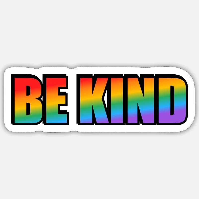Be kind rainbow - Sticker size S (10 x 10 cm) - white matte