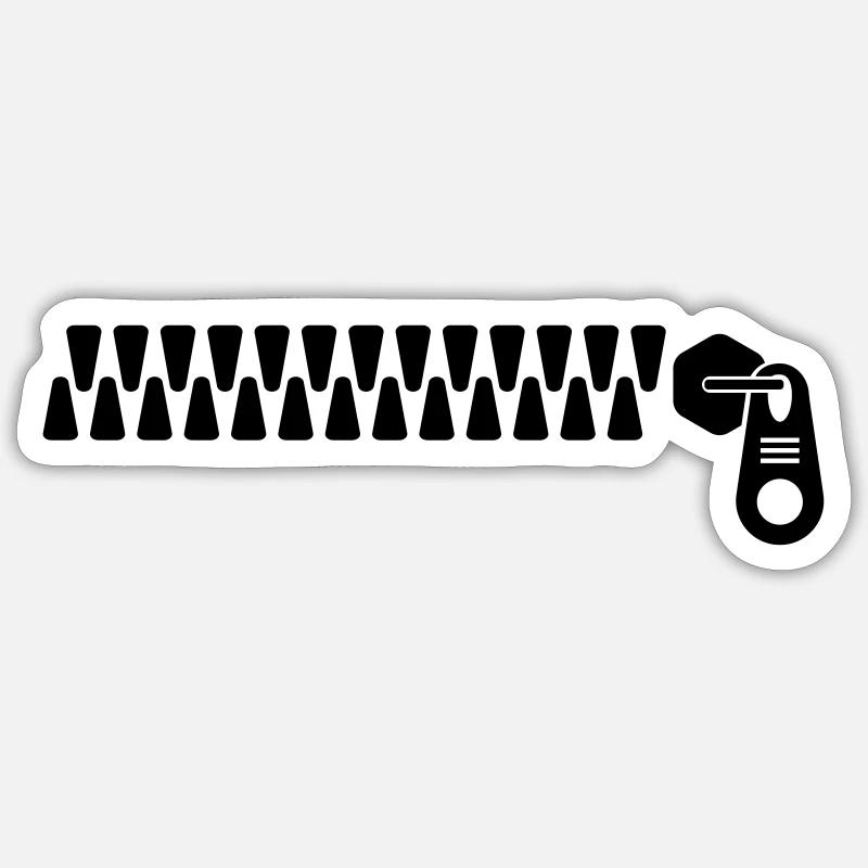 Zipper - Sticker Größe S (10 x 10 cm) - Mattweiß