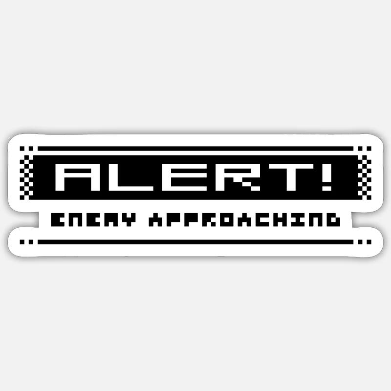 Alarme 8 bits - Sticker taille S (10 x 10 cm) - blanc mat