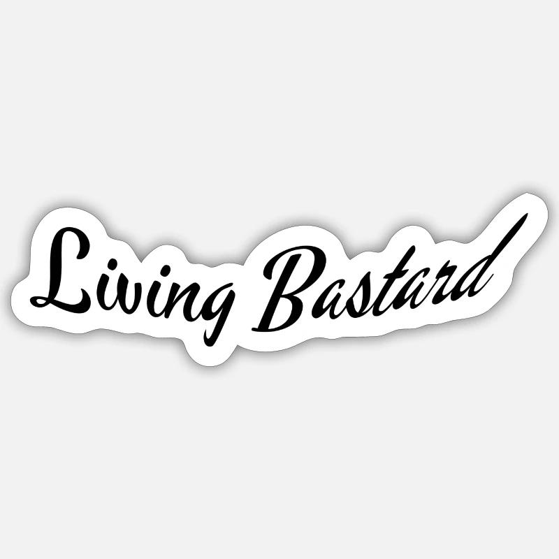Bâtard vivant - Sticker taille S (10 x 10 cm) - blanc mat