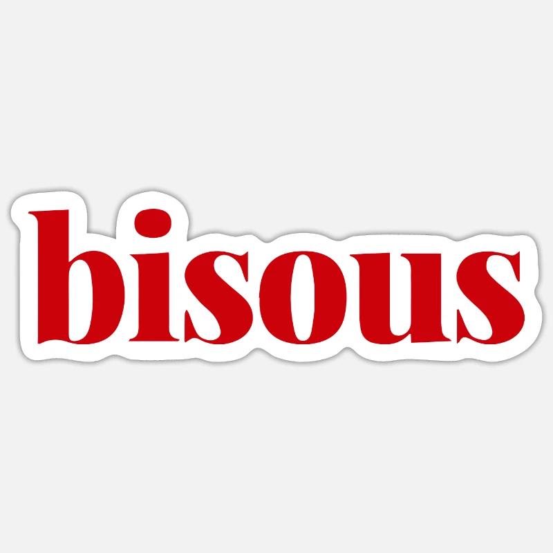 Bisous - Sticker size S (10 x 10 cm) - white matte