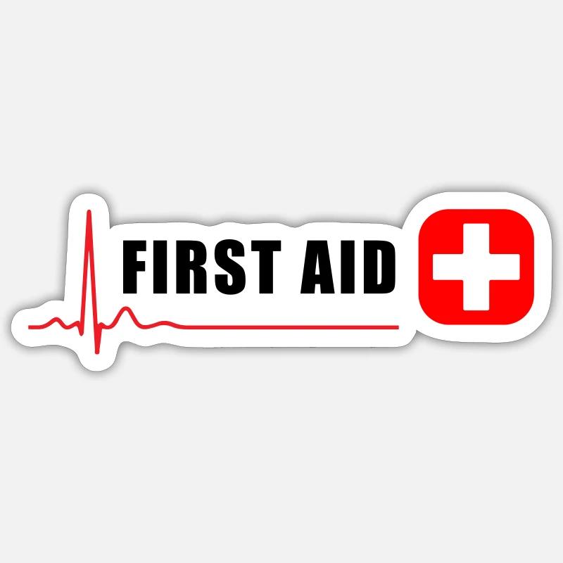 FIRST AID - Sticker size S (10 x 10 cm) - white matte
