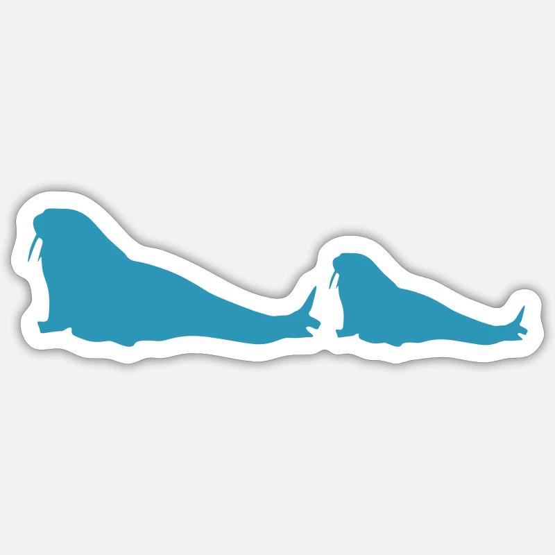 walross 2 - Sticker Größe S (10 x 10 cm) - Mattweiß
