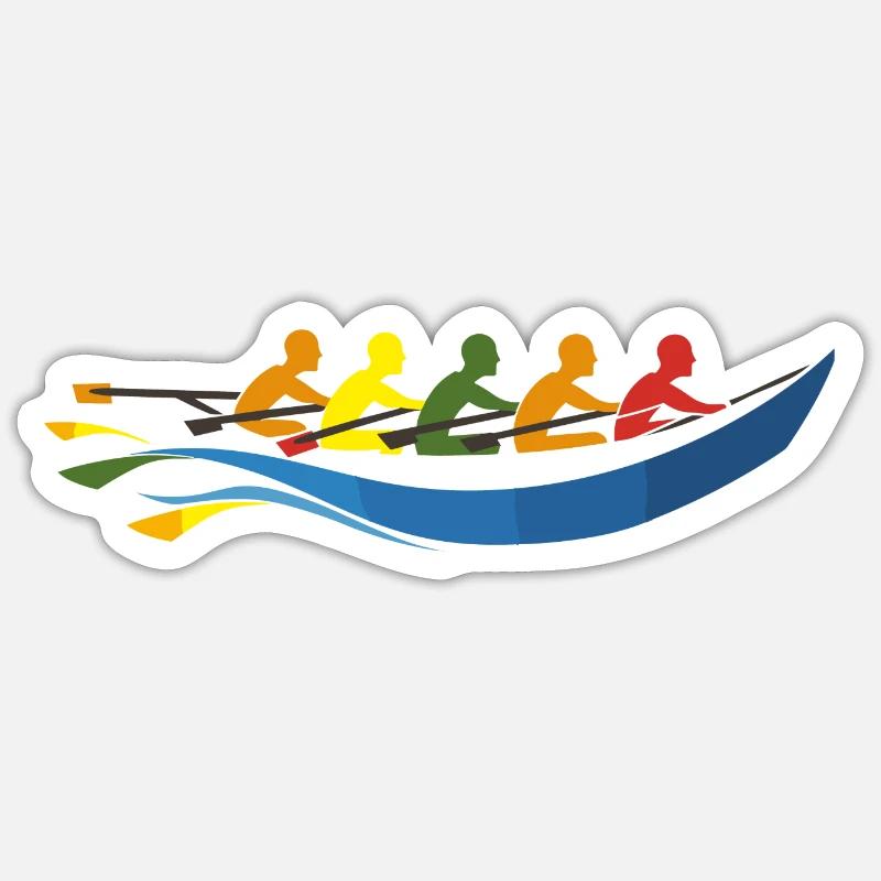 Rowing Team Comic Look - Sticker size S (10 x 10 cm) - white matte