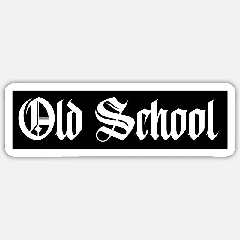 Vieille école - Sticker taille S (10 x 10 cm) - blanc mat