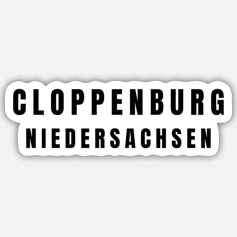 Cloppenburg, Basse-Saxe - Sticker taille S (10 x 10 cm) - blanc mat