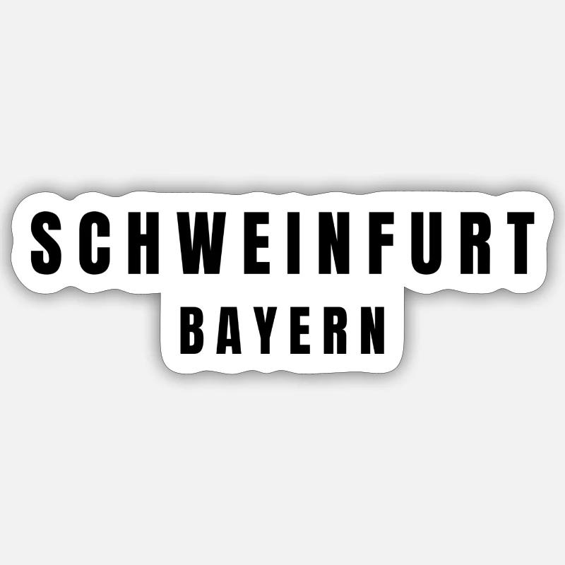 Schweinfurt, Bavière - Sticker taille S (10 x 10 cm) - blanc mat