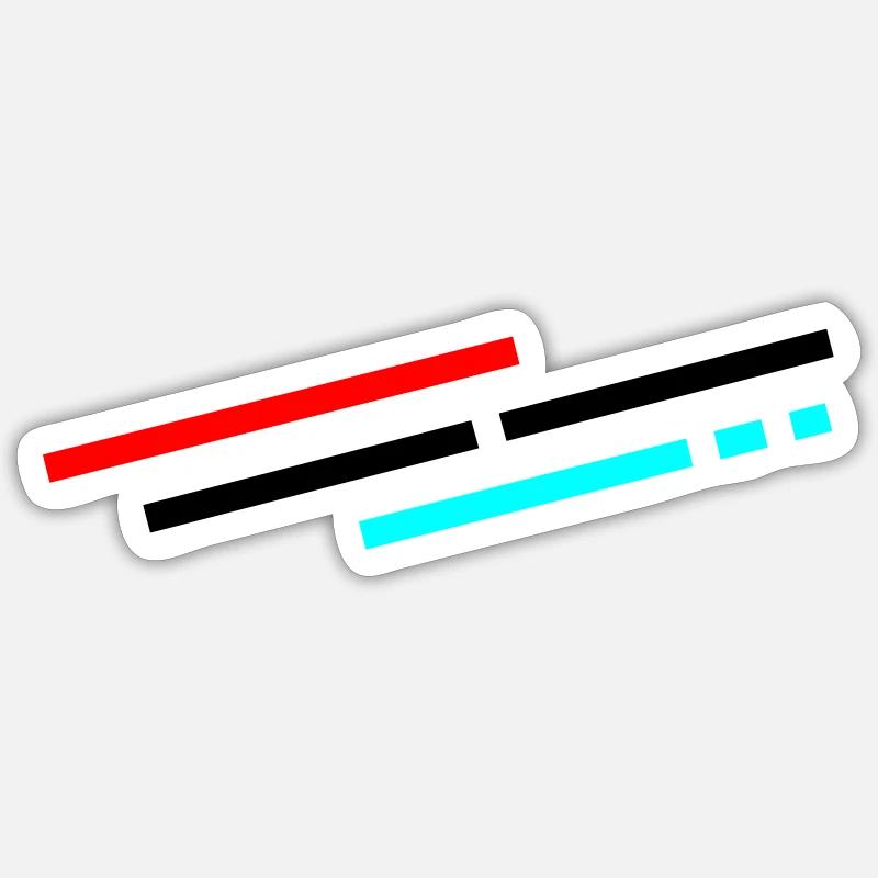 Stripes - Vector 3 Colors - Diagonal Sticker size S (10 x 10 cm)