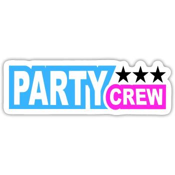 Party Crew Fun Stars Celebrate Team Friends Member - Sticker taille S (10 x 10 cm) - blanc mat - Devant