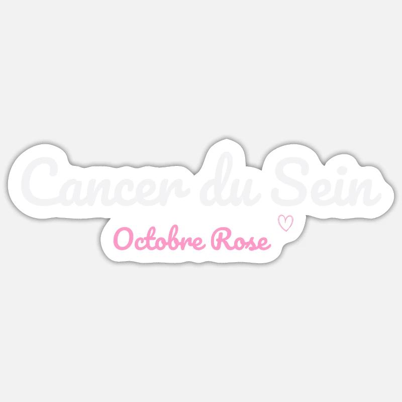 Cancer du Sein octobre rose - Sticker taille S (10 x 10 cm) - blanc mat