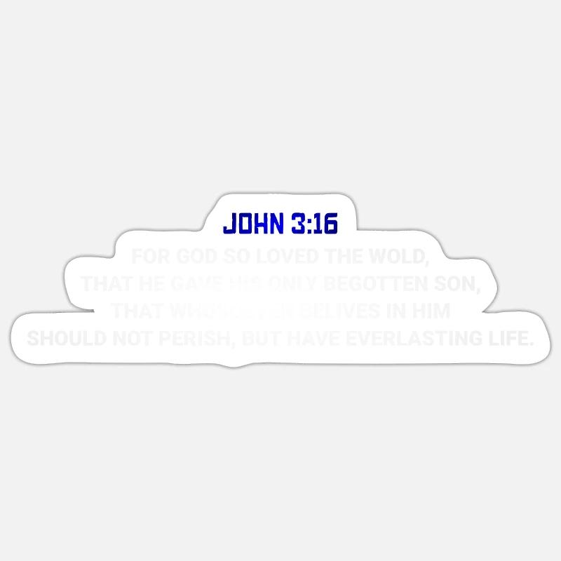John 3:16 TEXT - Sticker size S (10 x 10 cm) - white matte