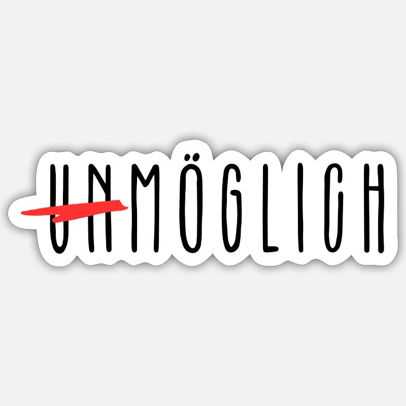 Impossible - Sticker taille S (10 x 10 cm) - blanc mat
