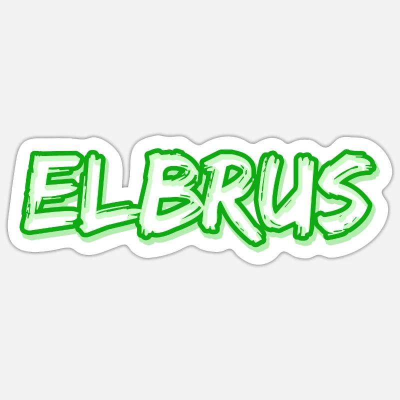 Trekking Elbrouz - Sticker taille S (10 x 10 cm) - blanc mat