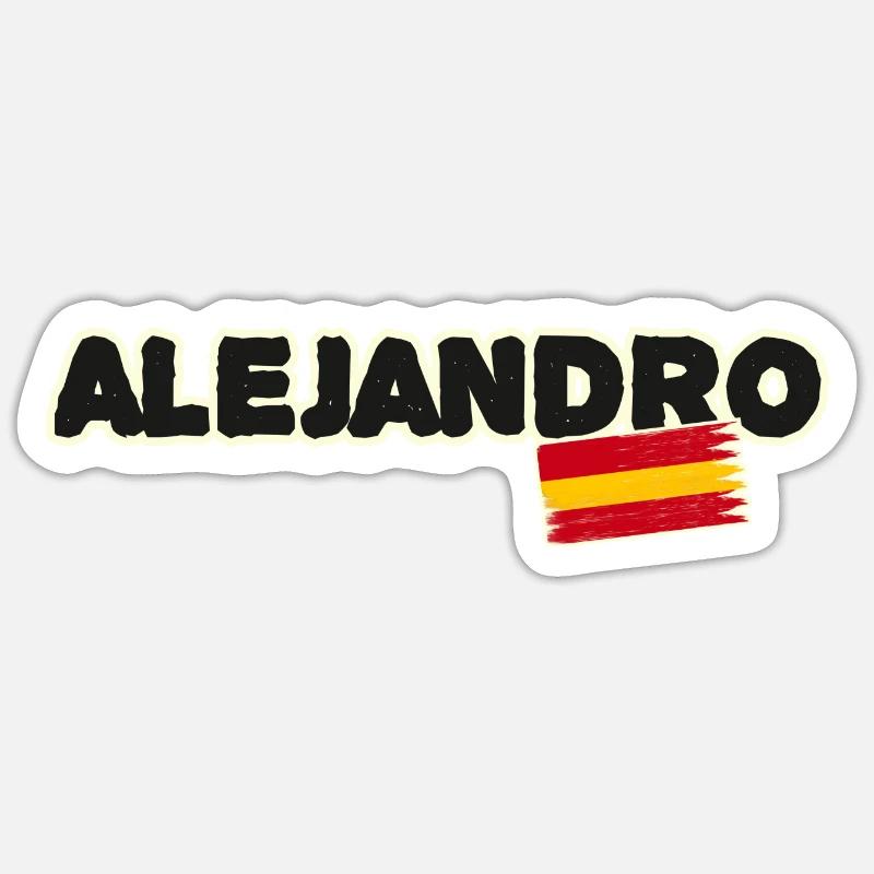 Alejandro spanische Flagge Spanien - Sticker Größe S (10 x 10 cm) - Mattweiß