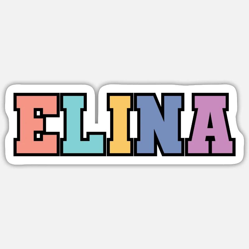 Name - Elina - Sticker Größe S (10 x 10 cm) - Mattweiß