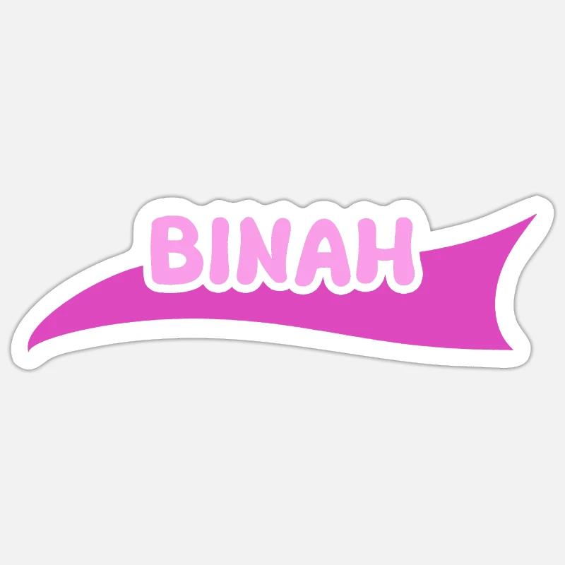 Prénom Binah - Sticker taille S (10 x 10 cm) - blanc mat
