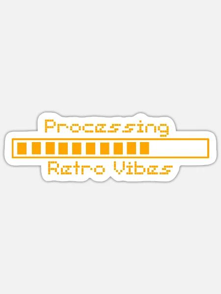 Ladebildschirm - Retro Gaming Design - Sticker Größe S (10 x 10 cm) - Mattweiß